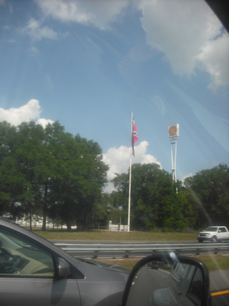 Driving home, Rebel flags were a common sight
